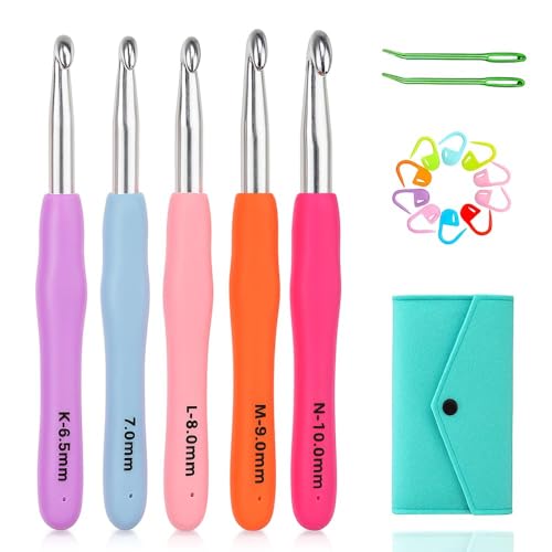 Yarniss Large Ergonomic Crochet Hooks Set 6.5mm...