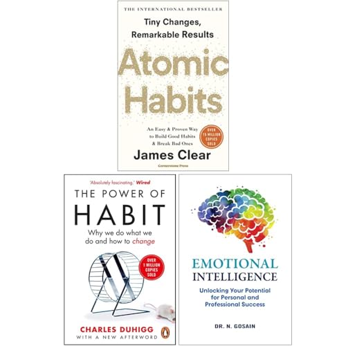 Atomic Habits, The Power of Habit & Emotional Intelligence 3 Books Collection Set Paperback – April 3, 2025