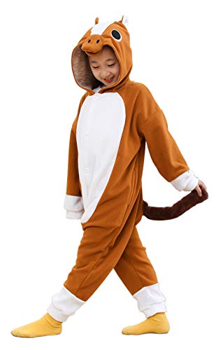 Flora Huxley Kids Animal Onesie Cosplay Helloween Costume (Brown Horse, 6 Years) #TOP15