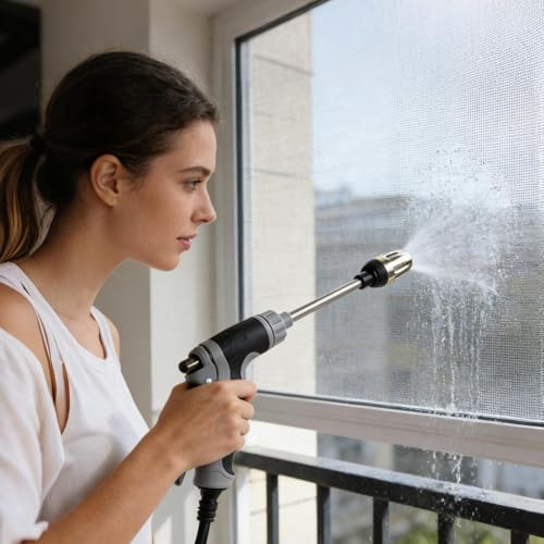 Draagbare Elektrische Wasmachine - 360 Graden Roterende Sproeier | 3 Modes Draagbaar Drukgereedschap | Gazon Buiten Huis, Terras, Raam, Auto, Tuin, Oprit, - Afbeelding 4