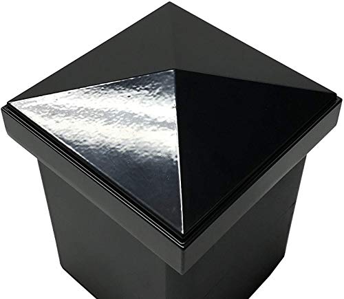 4" x 4" Aluminium Pyramid Post Cap for Metal Posts - Pressure Fit - Black (12 Pack) - Thumbnail 6