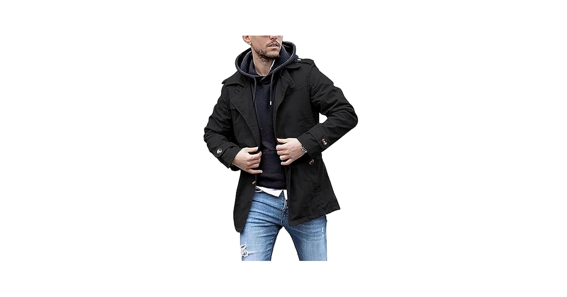 Amazon.com: ZWRXW Mens Trench Coat Single Breasted