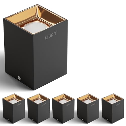 Image of 15W Warm White Square Surface Cylindrical Shape Indoor Ceiling Mounted Spot Light COB Down Light with Aluminium Body - Rose Gold Pack of 6 (with 2 Years Warranty)