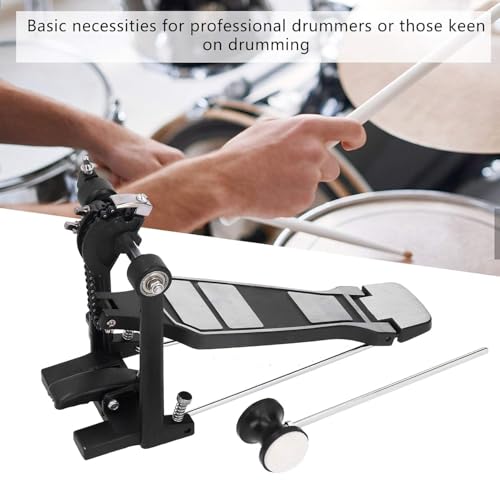 Image of Softline Pro SP41 Single Bass Drum Pedal Heavy Duty Chain Drive Kick Pedal with Double Side Beater, Adjustable Spring, Anti-Slip Anchor Spikes & Rim Clamp for Drum Set