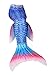 J26 Costume da sirena per bambini e adulti, costume da bagno, costume da bagno, bikini, a forma di squame (blu, 140)
