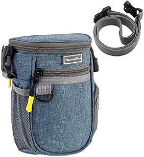 Wentsent Dog Treat Pouch Waterproof Dog Walking Bag With Adjustable Removable Belt Shoulder Straps Treat Pouch For Dog Training With Built-in Garbage Bag Blue