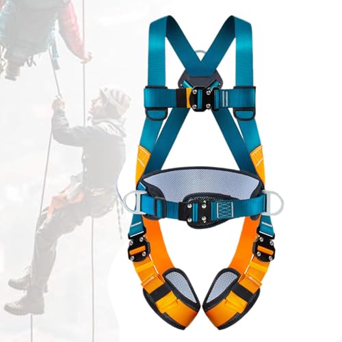 Ensemble De Sécurité Antichute 5 Points, Harnais Haute Résistance Avec Sangle, Harnais D'Arrêt De Chute, Longe Réglable Equipée, Harnais Antichute Pour Travailleurs En Hauteur, Corde De Sauvetage