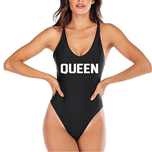 Mommy and Me Matching Family Swimwear Queen & PRINNCESS One Piece Mother Daughter Girl Swimsuits Cross Back Beachwear2