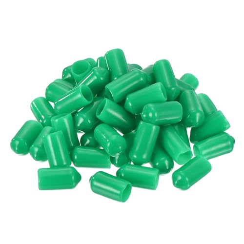 uxcell 50pcs Rubber End Caps 8mm(5/16 inch) ID Vinyl Cap Cover Screw Protectors Dark Green