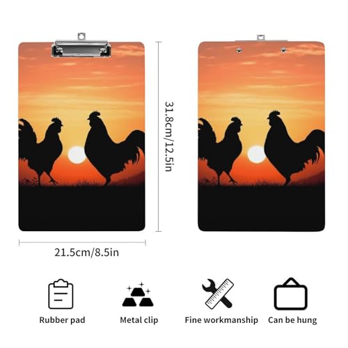 Porte-bloc acrylique poules format A4 pour écrire debout sans table - 2