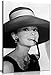 Produktbild Kunstdruck auf Leinwand, Motiv Audrey Hepburn mit Sonnenbrille, 76,2 x 50,8 cm, Schwarz/Weiß