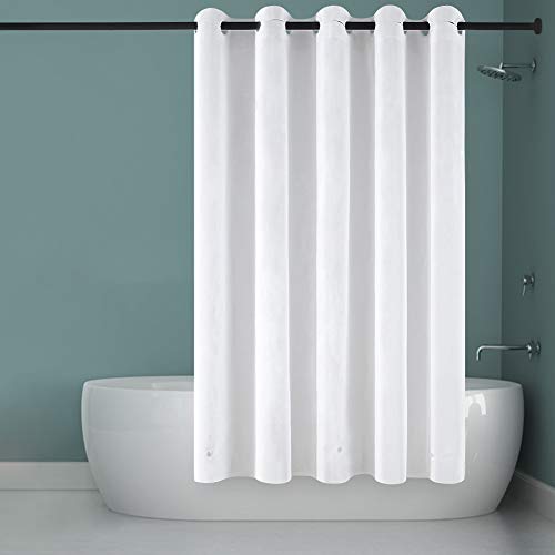 Furlinic Cortina Ducha Antimoho con 100% Impermeable Tela Blanco Cortinas Baño de Ojetes PEVA para Bañera Cuarto de Baño con Imanes en La Parte Inferior 180x180cm