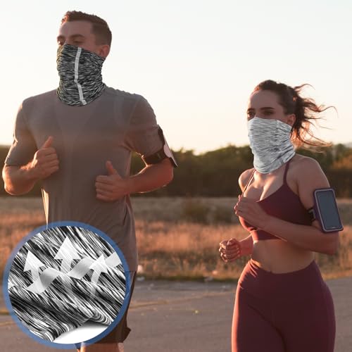 Image of SATINIOR 4 Pcs Neck Gaiter Face Mask for Men Reflective Face Cover Scarf Summer UV Sun Protection Balaclava Bandana for Work