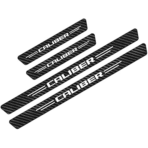 JJZRB 4Pcs Car Carbon Fiber Door Sill Kick Plates, for Dodge CALIBER Welcome Pedal Scuff Guard Protector Sticker, Auto Decoration Styling Accessories Cover