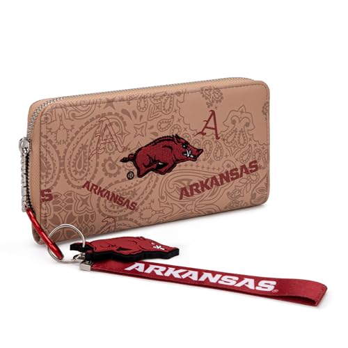 Bolsa feminina oficialmente licenciada pela equipe NCAA para estádio com chaveiro, carteira pequena para dia de jogo, Afu-cáqui, Moderno