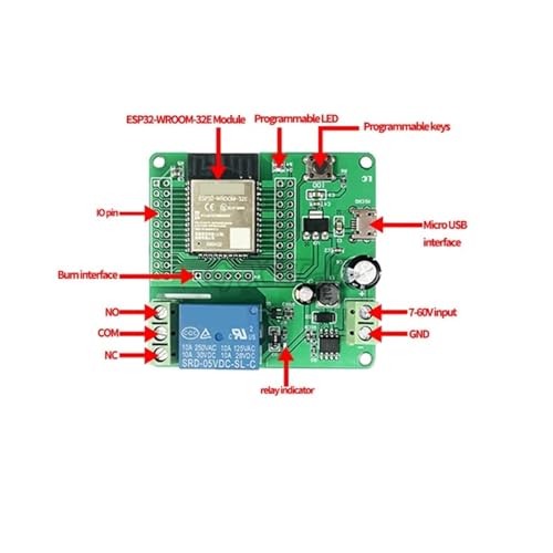 Module de Relais Unique ESP32 DC5-60V Carte IO0 Interrupteur Sans Fil DIY
