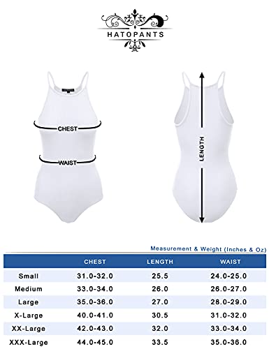 HATOPANTS Regatas femininas caneladas, modeladora, gola redonda, costas nadador, 408 - Branco, M