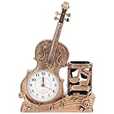 Garneck Violin Pen Pencil Holder Decoraciones Para Salas De Casa Bookcase Shelf Violin Model Figurines Wooden Stationery Iron Pencil Holder Pen Organizer Desk Child Plastic Accessories