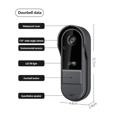 Sonnette interphone avec écran IPS 4,3 pouces et communication bidirectionnelle sans carte - 3