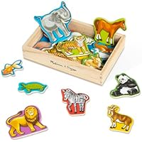 MELISSA & DOUG - Pack de 20 Imanes Animales de Madera, Piezas