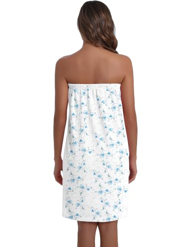 Image of Ekouaer Waffle Robes For Women Bath Wraps Lightweight Bathrobe