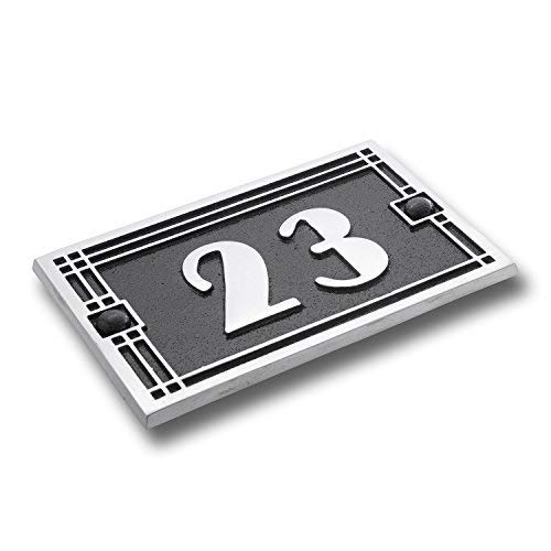art deco house numbers - House Number Address Plaque Art Deco Line Style. Cast Metal Personalised Yard Or Mailbox Sign With Oodles Of Number And Letter Options. Handmade In England By The Metal Foundry Just For You