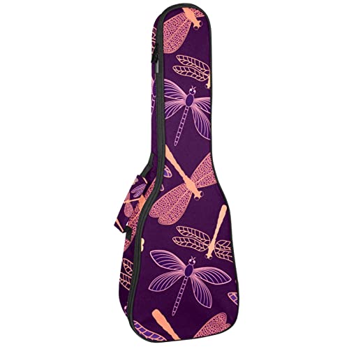 Sac à dos ukulélé concert robuste violet Libellule rembourré 10mm