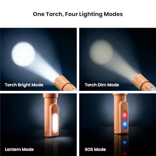 Image of wipro Zoom Multi Functional LED Pocket Torch | Type C Fast Charging | 3 Modes with Torch and Lantern | Easy Fit to Pocket | 500 mAh Battery with Upto 3 Hrs Back Up | Pack 2