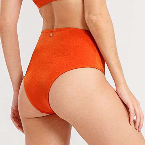 Calcinha Hotpant Brilhos, She, Feminino, Laranja Acobreado, P
