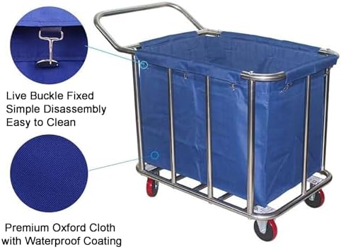 Waterproof Oxford Laundry Cart Replacement Bag - Removable Liner for 400L Rectangular Commercial Trolley Basket, Durable & Heavy-Duty Storage Solution