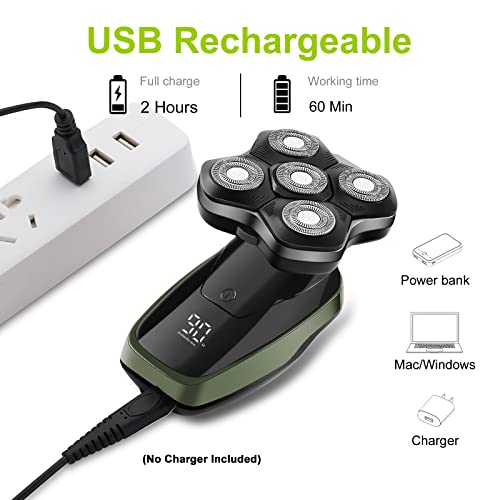 Vstseries Pro Bald Head Shaver,Electric Razor For Balder Man,Male Grooming Shaving Machine,Wet Dry Face Beard Trimmer,5D Rotary Close Shave Clipper,Bold Hair Shaver,Large Hair Storage,1.5H Running #TOP6