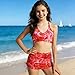 Girl Swimsuits 3 Piece Bathing Suit Fashion Criss Cross Bikini Set Summer Beach Teen Girls Swimwear with Skirts Red Girls 2 Piece Swimsuit