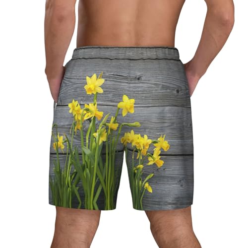 Short de bain jonquilles homme à séchage rapide avec doublure maille - 4