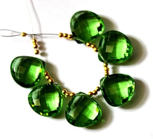 Quartz vert briolette de 14mm pour perles de bijoux faits main