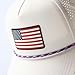 Branded Bills Old Glory PVC Curved 5 Panel Rope Hat, White/RWB Rope, Fits 7-7 7/8, Adjustable Snapback | Lightweight, Comfort Stretch, & Quick Dry Baseball Cap