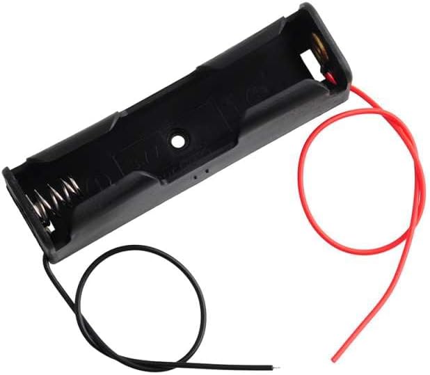 Miniatura 5 de Caja de almacenamiento de batería 18650, 1 ranura de 3.7 V, contenedor de batería de plástico negro para 18650 caja de soporte de batería con cables