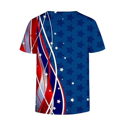 Wqjnweq Women Summer V Neck Short Sleeve July 4Th American Flag T Shirts Independence Day Patriotic Shirt Casual Loose Blouse #TOP5