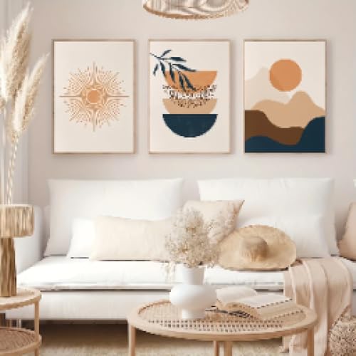 Boho Sun Wall Art affiche pour réchauffer un grand mur blanc sans style