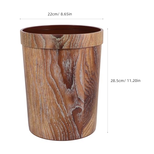 Caneca de basura plástica de diseño madera 7.5 galones miniatura 2