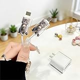 2pcs Acrylic Cute Gray Cat Cable Protector, Type-C Compatible, Anti-Break Data Cable Cover, Beautiful and Durable Charging Cable Protective Case, Perfectly Ideal