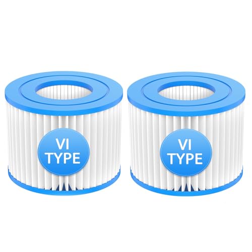 2 Pack Type VI Hot Tub Filter Cartridge,Compatible with Coleman Saluspa 90352E 58323 Lay-z-spa BESTWAY VI Swimming Pools Pump,Funsicle Pool Filters,for Above Ground Summer Waves Pool
