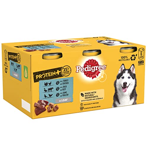 Pedigree Protein Plus Wet Dog Food - Mixed Selection Loaf - 6 x 400g