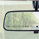 3 Stück Aufkleber I Love You Drive Safe, Auto Aufkleber Spiegel Außen Ich Liebe Dich, 11 X 2 cm Vinyl-Aufkleber Wasserdichter Für Autospiegel, Ausgefallene Autozubehörteile (Deutsch: Schwarz)