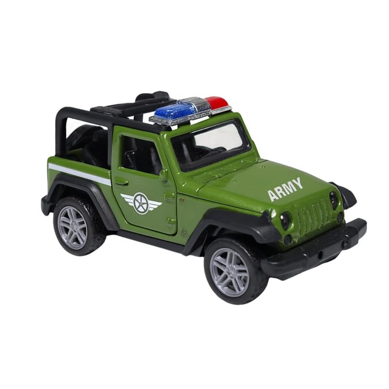 Image of Amisha Gift Gallery Diecast Army Jeep Toy Car for Kids | 1:36 Scale Model, Metal, Pull Back, Sports Car, Boys