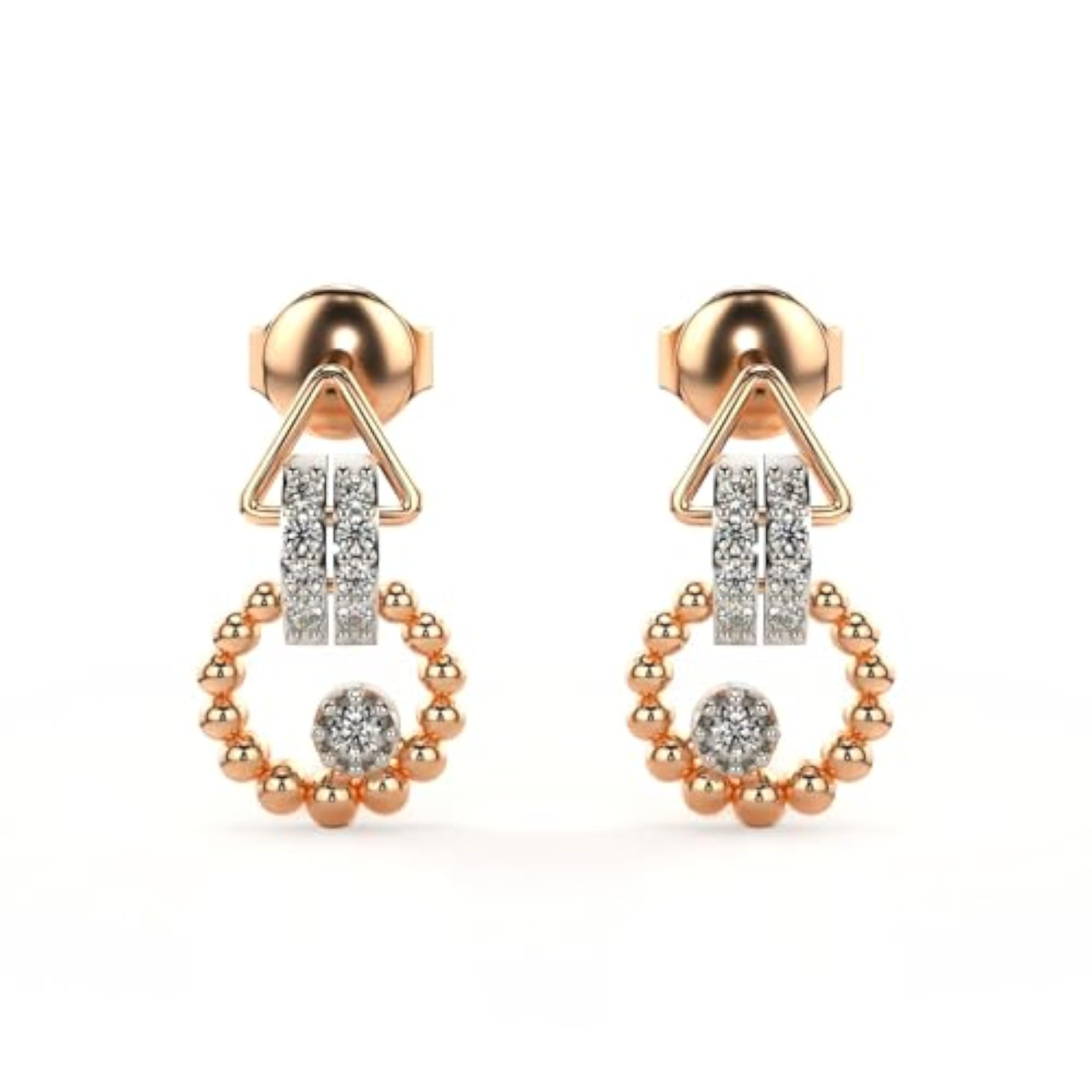 Women's Sterling Silver & Lab Grown Diamond 0.14cts Elegant Earrings