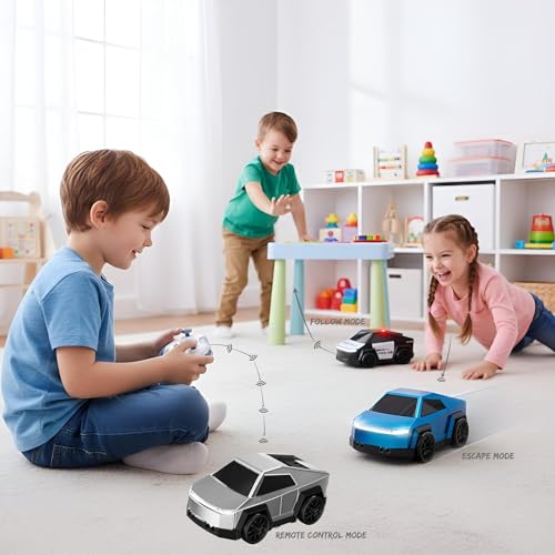 Image of RC Drift Car for Kids with Mist Spray | Drift & 360 Spin | Follow Me & Escape Mode | LED Headlights, 3 Music Modes | USB Type-C Rechargeable Remote Control Toy Car Gift for Boys & Girls - Grey