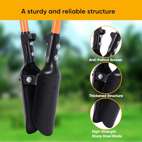 wangyanhao Post Hole Digger Tool, Heavy Duty Post Hole Digger with Fiberglass Handle, 58 Inches - Thumbnail 5