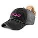 Speedy Pros Womens Ponytail Cap Captain Boat Ship Pink Embroidery Cotton Distressed Trucker Hats Strap Closure Black Design Only