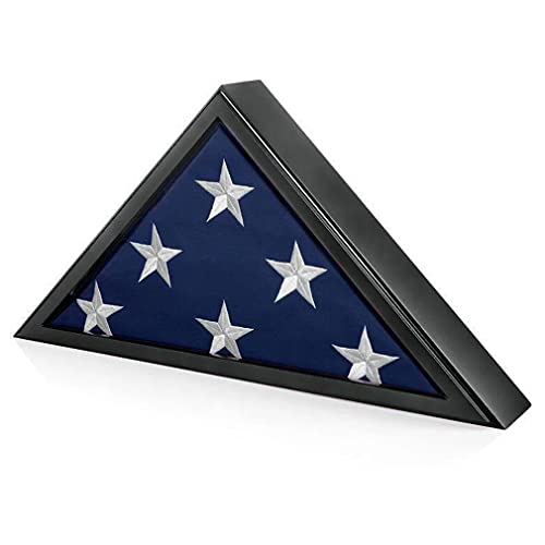 Memorial Flag Display Case for Burial and Presentation Flags Display, 5x9 Feet - Black Color.