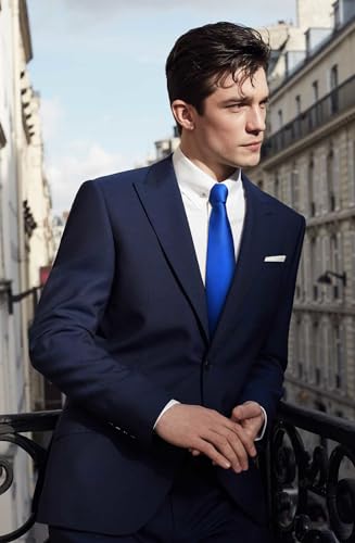 Image of Enlision Mens Ties Solid Color Satin Necktie Ties for men Handkerchief Cufflinks Pocket Squares for Wedding
